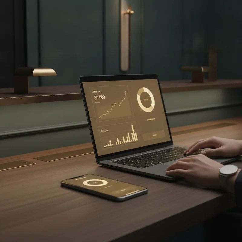 AI-drevet dashboard med markedssignaler, live trendgraf og konfidensniveauer